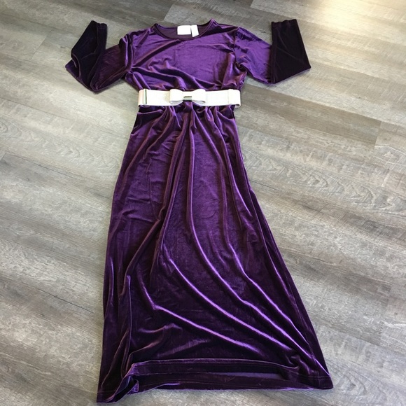 Liz Claiborne Sport Velvet Maxi Dress Purple size M - Picture 3 of 10